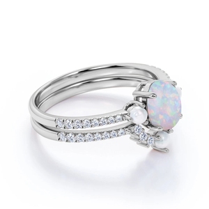 Anillo <span class=keywords><strong>de</strong></span> compromiso <span class=keywords><strong>de</strong></span> Plata <span class=keywords><strong>de</strong></span> Ley 925 con <span class=keywords><strong>perla</strong></span> <span class=keywords><strong>de</strong></span> agua dulce, Ópalo Natural <span class=keywords><strong>de</strong></span> corte ovalado <span class=keywords><strong>de</strong></span> 1,50 quilates, para mujeres - Product Image 3
