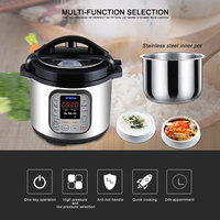 Olla a presión eléctrica de gran oferta, olla arrocera programable multiusos de 6L, Control Digital, olla de cocción lenta, tiempo preestablecido de yogur de frijol
