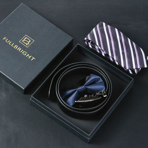 Custom Print Embossed Gold Foil Logo Recyclable Carton Paper Packaging Cardboard Necktie Gift Boxes with Your Own Logo - Product Image 2