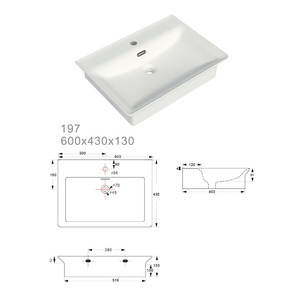 Nouveauté : Lavabo de comptoir en céramique blanche au design unique, fourni directement par l'usine, pour salle de bain d'hôtel - Product Image 3