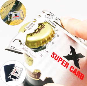 Carte multifonctionnelle promotionnelle 46 en 1, portefeuille multifonctionnel, carte multifonctionnelle, couteau de poche de survie, gadget, carte multifonctionnelle personnalisable en métal - Product Image 3