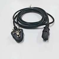 Câble d'alimentation pour ordinateur avec prise sud-africaine/indienne à 3 broches vers IEC C13, rallonge de câble d'alimentation pour appareils électriques