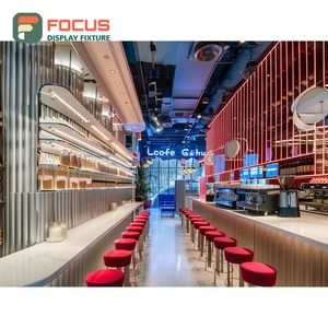 Vitrine professionnelle pour café avec porte en verre d'angle, base en noyer, meuble de présentation pour café - Product Image 2