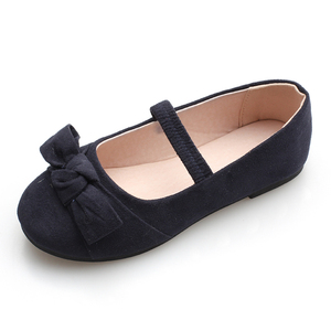 Toddler girls fodera in PU a due strati con fiocco in microfibra fodera elastica su scarpe da balletto piatte causali di base - Product Image 5