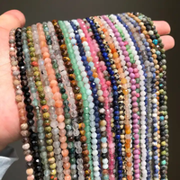 3mm 4mm Pierre Naturelle Facettes Perles Libres Cristal Gemme Améthyste Quartz Rose Lapis Sunstone Import Bead