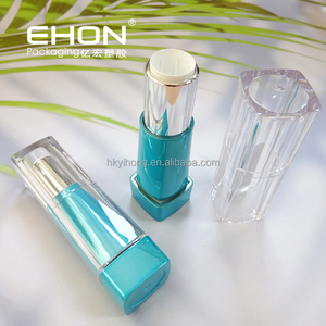 Custom Color Thick Wall Square Lipstick <b>Tubes</b> Empty Metallic Base Transparent Cap <b>Plastic</b> Lipstick Container Makeup Packaging - Product Image 4