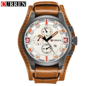 Montre pour homme en alliage 8225, style décontracté et luxueux, bracelet en cuir, quartz, date automatique, sport, affaires, cadeau, résistance à l'eau 3 BAR - Product Image 4
