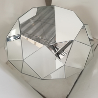 Table à manger en verre argenté triangulaire WXF-1037 faite maison OEM Table d'appoint moderne pour meubles de maison