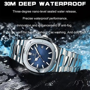 Drioshipping Luxury Men's Sport <b>Watch</b> Business Waterproof Square Stainless Steel Luminous Date 20mm Reloj Hombre Quartz Wat - Product Image 3