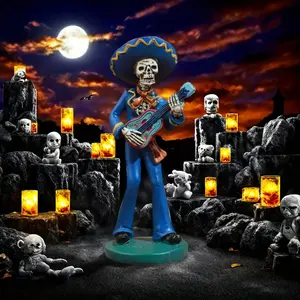 Prix surprise 1PCS Halloween Squelette <span class=keywords><strong>Guitare</strong></span> <span class=keywords><strong>Main</strong></span> Résine Artisanat Statues Charme Intérieur/Extérieur Décoration de La Maison Décorations - Product Image 2