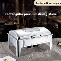Ensemble de plats chauds de luxe transparents et durables pour buffet, chauffe-plats électriques