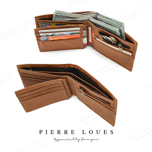 Pierre Loues <b>Men's</b> Genuine Leather <b>Wallet</b> Brown Black Expandable <b>RFID</b> Blocking Short Horizontal Cowhide <b>Wallet</b> 8.5 x 10.5 Cm - Product Image 4