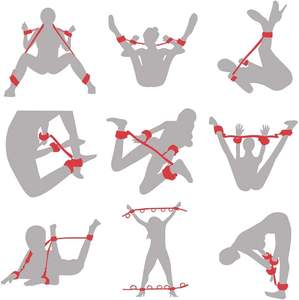 Набор для БДСМ-игр WELLWANTED: секс-игрушки для взрослых, бондаж для пар, фиксаторы для кровати с ремнями, наручники, манжеты для лодыжек, для игры в «хогтай», с повязкой на глаза - Product Image 6