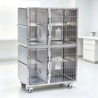 Clinique vétérinaire, traitement vétérinaire avec chambre à oxygène en option, porte en acier inoxydable, cage pour chat, cage pour animaux, cage pour hôpital vétérinaire