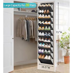 Organisateur suspendu pliable pour porte avec 5 poches transparentes anti-poussière pour les jouets des enfants - Product Image 5