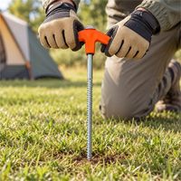 Piquets de tente à visser, ancres de sol pour camping, auvent, jardin, patio, pelouse, extérieur, plage, cour et autres utilisations