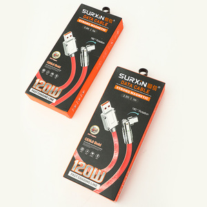 Cable <span class=keywords><strong>USB</strong></span> C de rotación de carga rápida de 120W personalizado, Cable de datos tipo C giratorio de 1m 180/Cargador <span class=keywords><strong>con</strong></span> Conector Giratorio 180 Grados - Product Image 6