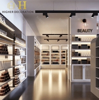 Beauty Makeup Store Display Vitrine Luxuriöse Holz-Hautpflege-Ausstellungsschränke mit Beleuchtung Hochwertige Kosmetik-Möbel nach Maß