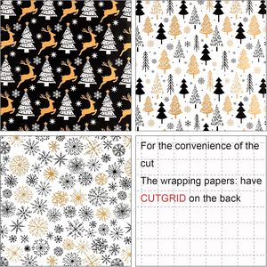 Christmas gift wrapping <b>paper</b> Aluminized reindeer snowflake Christmas tree <b>pattern</b> with back cut lines Customizable - Product Image 2