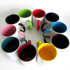Hot selling high quality ceramic mug supplier customized 11 oz three tone sublimation ceramic coffee cups mugs