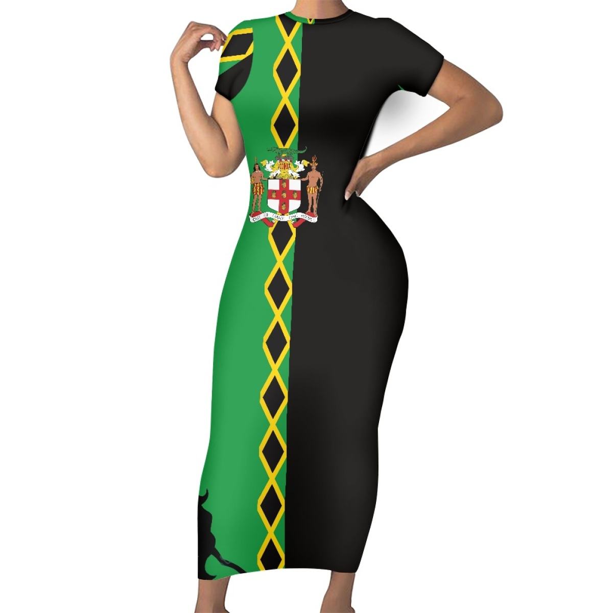 white christmas dresses Jamaican Flag Tube Dress