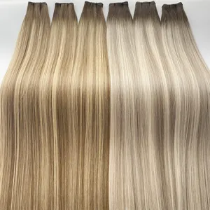 Ready To Ship Double Drawn Virgin Cuticle Remy Human Hair Genius Weft Hair Extensions