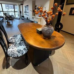 Oval <b>Solid</b> <b>Wood</b> Dining <b>Table</b> Vintage Style For Home Dining Room Stable Design - Product Image 2