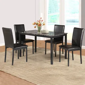 High quality practical factory price dining room furniture 5pcs dining table set With Marble Top