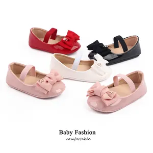 wholesale factory new fashional cute bowknot design newborn toddler infant casual baby girl shoes custom prewalker infant shoes