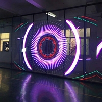 Écran LED en maille transparente pour publicité vidéo, personnalisable en couleur et en taille, pour intérieur, 500-800 CD