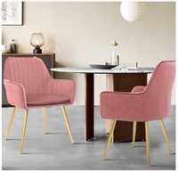 Chaise de salle à manger moderne de luxe en velours avec structure en métal mobilier pour hôtels et bureaux à domicile chaises de salle de bains et appartements