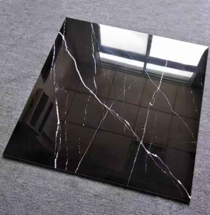 Modern Design Black Marble Porcelain Floor Tile High Quality 600mm X