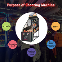 Machines de basket-ball et de boxe à monnayeur pour salles d'arcade, avec accepteur de billets, encastrées dans un cabinet métallique, pour centres de jeux et sports d'intérieur, version anglaise.