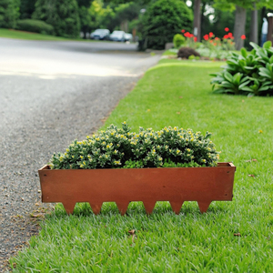 Bordure paysagère en acier CorTen thermolaqué résistant aux intempéries, bordure métallique rustique pliable pour jardins, pelouses, parterres de fleurs et bordures - Product Image 2