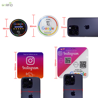 Placa Acrílica NFC con Códigos QR Personalizados, Placa Acrílica Programable para Google/Menu/Instagram/Facebook, Adhesivos Acrílicos para Mesa