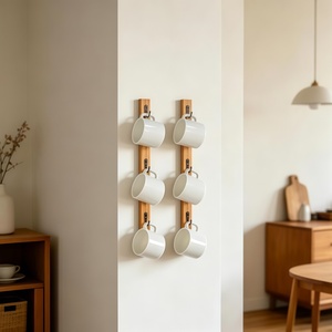 Yohsnor Set di 2 Porta Tazze da Parete Moderni - Elegante Supporto in Legno per Tazze e Bicchieri, Organizzazione per <span class=keywords><strong>Cucina</strong></span> e Casa - Product Image 5