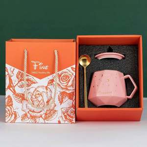 Sample Available Eco-friendly Artistical Ceramic Coffee <b>Mug</b> Spoon Corporate Promotional Business Gift Set - Product Image 5