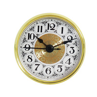 Jam Mini 2.8 Inci/70mm Angka Romawi Emas, Mesin Jam Kuarsa Bertenaga Baterai AA, Desain Art Deco, Cocok untuk Lubang Diameter 61mm