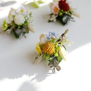 Stile foresta stile coreano rosa artificiale Boutonniere per lo sposo nuziale Groomsman VIP cerimonia evento decorazione del giorno del ringraziamento - Product Image 2