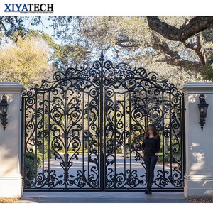 Fabricantes de XIYATECH, puerta de entrada de hierro forjado, puertas batientes para Villa, sistema de puerta de valla de Metal de diseño especial para puerta de acero de seguridad - Product Image 5