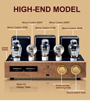 Amplifier Tabung Kayu Vintage Kelas A dengan Tabung Vakum 300B, Suara Analog Hangat untuk Audiophiles Sistem Hi-Fi Pemutar Rekaman