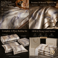 Ensemble de literie King-Size en soie de mûrier 100% 30 Momme comprenant une housse de couette et des taies d'oreiller