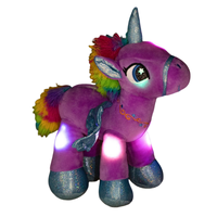 Peluche personnalisable en gros Éléphant Licorne avec éclairage LED et coton PP pour enfants
