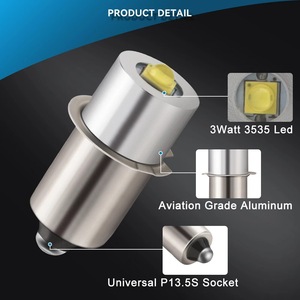 Ampoule de remplacement LED P13.5S 3W 6-24V Blanc froid Blanc chaud Lampe de travail d'urgence pour l'intérieur du véhicule - Product Image 5