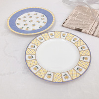Klein chrysanthemum keramiek bord Europees design rond dessert- & fruitbord voor taart en biefstuk