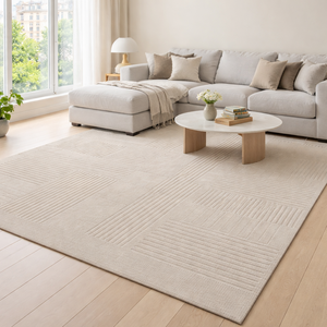 Tappeto Moderno di Alta Qualità, <span class=keywords><strong>Antiscivolo</strong></span>, a Pelo Medio, Realizzato a Mano in Acrilico Grigio, Grande Tappeto per Soggiorno - Product Image 1