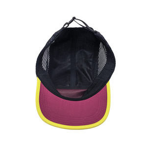 定制5面板帽子柔性帽檐透气快干聚酯马拉松跑帽轻质激光切割网眼跑帽 - Product Image 5