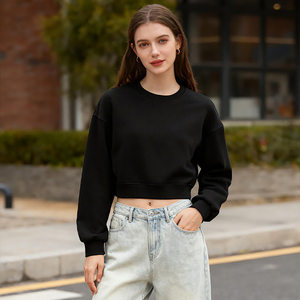 <span class=keywords><strong>Felpa</strong></span> Corta da <span class=keywords><strong>Donna</strong></span> DOVEARK con Logo Personalizzato, 330G S-XL, 85% Cotone 15% Poliestere, Collo Tondo, Tessuto Spugna Pesante - Product Image 4