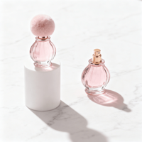 Flacon de parfum cylindrique/plate en verre transparent de luxe 30 ml, nouveau design unique, boîte de flacon de parfum, logo personnalisé, sérigraphie