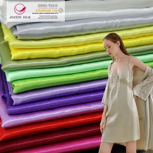 6A Cao Glossy Plain Satin Rửa Sạch Vải Lụa Tinh Khiết Siêu Mềm 100% Mulberry Silk Charmeuse Vải